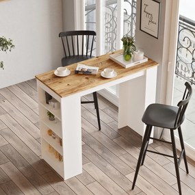 Τραπέζι Μπαρ Atlantic Πεύκο / Λευκό PREGER 120x51.6x101.8