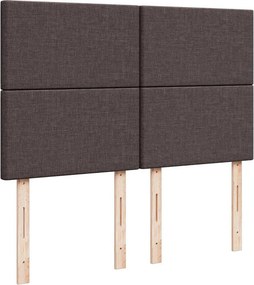 vidaXL Κρεβάτι Boxspring με Στρώμα Σκούρο Καφέ 160x200 εκ Υφασμάτινο