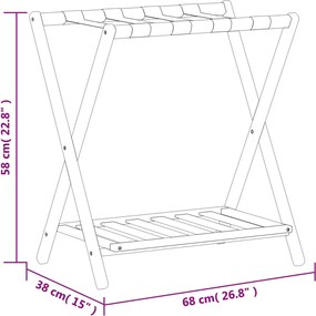 vidaXL Ράφι Αποσκευών 68 x 38 x 58 εκ. από Μπαμπού