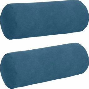 vidaXL Μαξιλάρια Στήριγμα 2 pcs Μπλε Ø 15 x 40 εκ Υφασμάτινο Κορντουρά