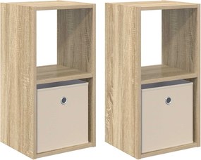 vidaXL Κομοδίνο 2 τμχ. Δρύς Sonoma 30,5 x 27 x 59,5 εκ