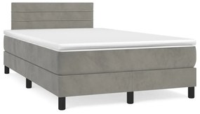 ΚΡΕΒΑΤΙ BOXSPRING ΜΕ ΣΤΡΩΜΑ ΑΝΟΙΧΤΟ ΓΚΡΙ 120X200 ΕΚ. ΒΕΛΟΥΔΙΝΟ 3141353