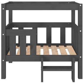 vidaXL Κρεβάτι Σκύλου Γκρι 75,5x63,5x70 εκ. από Μασίφ Ξύλο Πεύκου