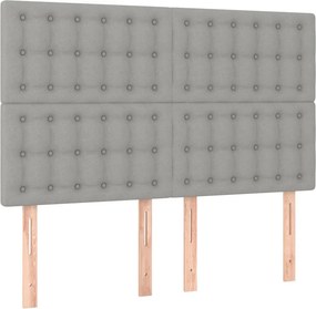 vidaXL Κεφαλάρι Ανοιχτό Γκρι 144x5x118/128 εκ. Ύφασμα