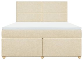 ΚΡΕΒΑΤΙ BOXSPRING ΜΕ ΣΤΡΩΜΑ ΚΡΕΜ 180X200 ΕΚ. ΥΦΑΣΜΑΤΙΝΟ 3293657