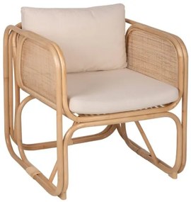 ΠΟΛΥΘΡΟΝΑ WENDY HM9816 RATTAN ΣΕ ΦΥΣΙΚΟ ΧΡΩΜΑ-ΛΕΥΚΑ ΜΑΞΙΛΑΡΙΑ 73x72x84Yεκ.