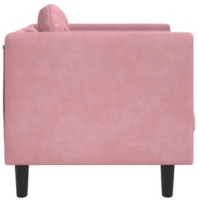 Πολυθρόνα Ροζ Βελούδινη με Μαξιλάρι - Ροζ