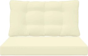 vidaXL Μαξιλάρι Καναπέ Εξωτερικού Χώρου 2 pcs Κρεμ Πολυεστέρας