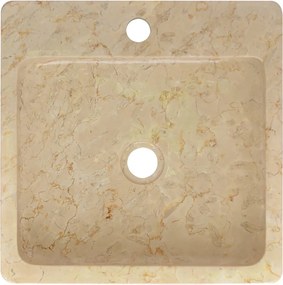 vidaXL Νιπτήρας Κρεμ 40 x 40 x 12 εκ. Μαρμάρινος