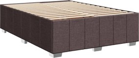 vidaXL Κρεβάτι Boxspring με Στρώμα Σκούρο Καφέ 160x200 εκ Υφασμάτινο