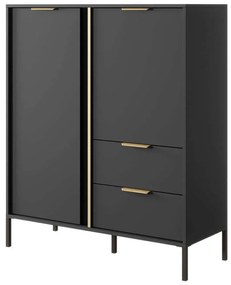 Μπουφές Larry 162604309 103,3x39,5x123,4cm Anthracite-Gold Μοριοσανίδα