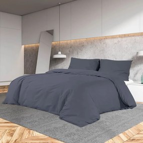 vidaXL Σετ Παπλωματοθήκης Ανθρακί 200x220 εκ. Βαμβακερό