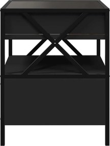 vidaXL Κομοδίνο Άπειρο Φως LED Μαύρο 40x40x51 εκ.