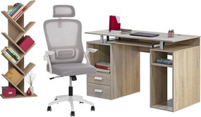 ΣΕΤ ΦΟΙΤΗΤΙΚΟ 3ΤΜΧ HM11207 ΓΡΑΦΕΙΟ+ΒΙΒΛΙΟΘΗΚΗ+ΚΑΡΕΚΛΑ ΓΡΑΦΕΙΟΥ--SONAMA/ΛΕΥΚΟ
