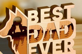 Σετ των 2 Intra απο ξύλο plywood 3mm-4mm πάχος – Wolf Multilayer Best Dad Ever Scene Δίασταση 20x20 cm INTRAFABR-99630622