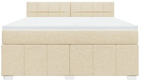 ΚΡΕΒΑΤΙ BOXSPRING ΜΕ ΣΤΡΩΜΑ ΚΡΕΜ 180X200 ΕΚ. ΥΦΑΣΜΑΤΙΝΟ 3287152