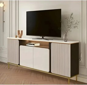Stewehome Μοντέρνα επιδαπέδια μονάδα τηλεόρασης με ντουλάπια Πολύχρωμο 100x60x60 cm