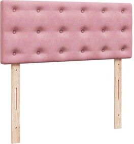 vidaXL Κρεβάτι Boxspring με Στρώμα Ροζ 120x200 εκ. Βελούδινο