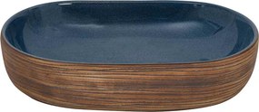 vidaXL Νιπτήρας Οβάλ Καφέ και Μπλε 59 x 40 x 14 εκ. Κεραμικός