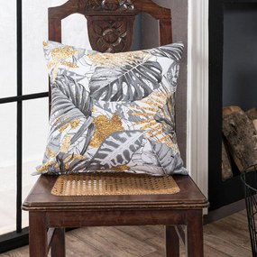 Μαξιλαροθήκη Διακοσμητική Frontera Grey-Gold Teoran 45X45 Cotton-Polyester