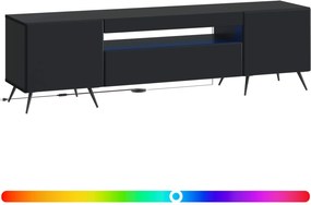 vidaXL Ντουλάπα LED Τηλεόρασης Μαύρο Επεξεργασμένο Ξύλο