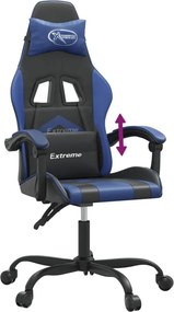 vidaXL Καρέκλα Gaming Μαύρο/Μπλε από Συνθετικό Δέρμα
