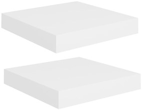 Ράφια Τοίχου 2 τεμ. Άσπρα 23x23,5x3,8 εκ. MDF - Λευκό