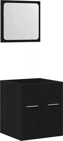 vidaXL Σετ Επίπλων Μπάνιου 2 Τεμαχίων Μαύρο Δρυς Επεξεργασμένο Ξύλο