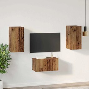 vidaXL Σετ επίπλου τηλεόρασης 3 pcs Παλαιό ξύλο 60 x 30 x 30 cm