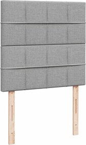 vidaXL Κρεβάτι Boxspring με Στρώμα Ανοιχτό Γκρι 100x200 εκ. Υφασμάτινο