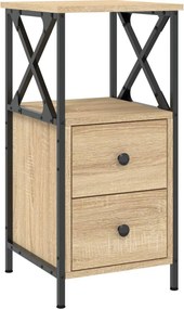 vidaXL Κομοδίνα 2 τεμ. Sonoma Δρυς 34x35,5x70 εκ. Επεξεργασμένο Ξύλο