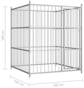 vidaXL Κλουβί Σκύλου Εξωτερικού Χώρου 150 x 150 x 185 εκ.