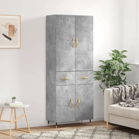 vidaXL Ντουλάπι Γκρι Σκυροδέματος 69,5x34x180 εκ. Επεξεργασμένο Ξύλο