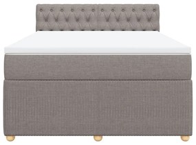 Κρεβάτι Boxspring με Στρώμα Taupe 160x200 εκ. Υφασμάτινο - Μπεζ-Γκρι