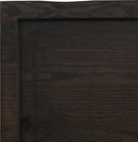 vidaXL Επιφάνεια Τραπεζιού Σκούρο Καφέ 220x60x(2-6)εκ Επεξ. Μασίφ Δρυς