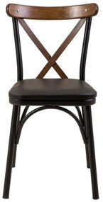 Καρέκλα Oliver 869VEL8113 46x48x87cm Black-Walnut Particle Board, Melamine