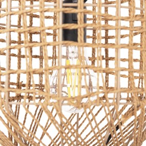 Φωτιστικό Οροφής C4344 Κυλινδρικό Paper Rope Μπέζ με 2 Λάμπες Φ25x160Υεκ. 25x25x160 εκ.