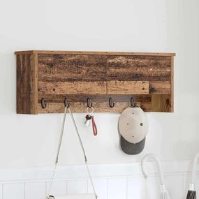 vidaXL Τοίχου Κρεμάστρα Παλαιό ξύλο 80 x 20 x 30 cm Επεξεργασμένο ξύλο
