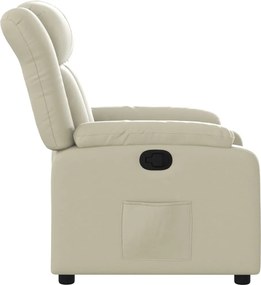 vidaXL Πολυθρόνα Ανακλινόμενη Κρεμ από Συνθετικό Δέρμα