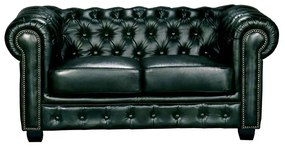 CHESTERFIELD Birmingham Καναπές 2Θέσιος Σαλονιού Καθιστικού,Δέρμα Antique Green 155x91x74cm Ε9574,23