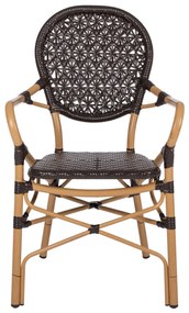 ΠΟΛΥΘΡΟΝΑ ΑΛΟΥΜΙΝΙΟΥ BAMBOO LOOK ΚΑΦΕ ΚΑΙ ΚΑΦΕ PE RATTAN HM5926.01 56x62x95Yεκ. (1 Τεμμάχια)