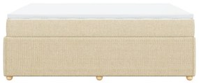 vidaXL Κρεβάτι Boxspring με Στρώμα Κρεμ 140x200 εκ. Υφασμάτινο