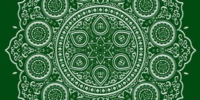 Εικόνα ντελικάτη έθνικ Μάνταλα σε πράσινο σχέδιο - 120x60