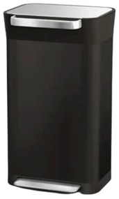 Κάδος Απορριμμάτων Με Σύστημα Συμπίεσης Titan 30146 30Lt 39x34,4x68,4/95cm Black Joseph Joseph Ανοξείδωτο Ατσάλι