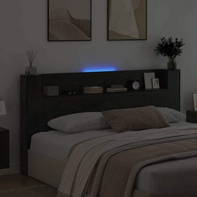 vidaXL Κεφαλάρι Μαύρη Οξυά 200 x 15 x 103,5 εκ. Επεξεργασμένο ξύλο