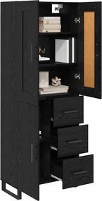 vidaXL Highboard 2 τμχ. Μαύρη Οξυά 69,5 x 34 x 180 εκ.