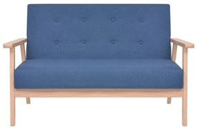 vidaXL Καναπές Διθέσιος Μπλε Υφασμάτινος