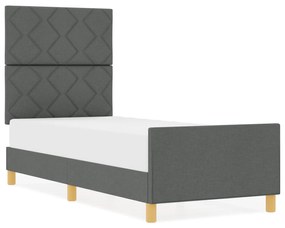 vidaXL Κρεβάτι Σκελετός Σκούρο Γκρι 80x200 εκ. Υφάσμα