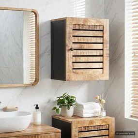 vidaXL Κρεμαστό ντουλάπι Καφέ και Μαύρο 38 x 33,5 x 48 εκ.
