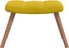 vidaXL Πολυθρόνα Relax Κίτρινη Μουσταρδί Βελούδινη με Σκαμπό
